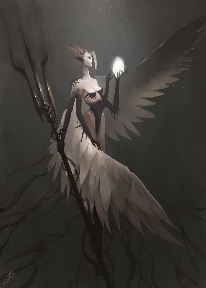 Angel holds the Holy grail