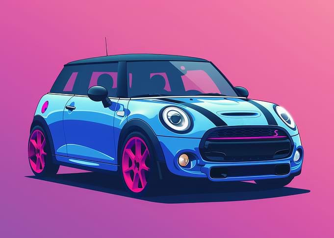 Blue Pastel Car