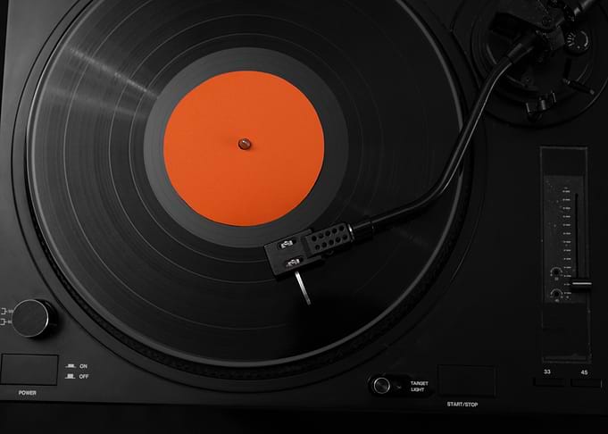Record on Turntable