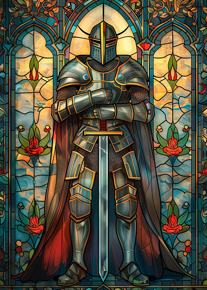 Knight Paladin Stain Glass