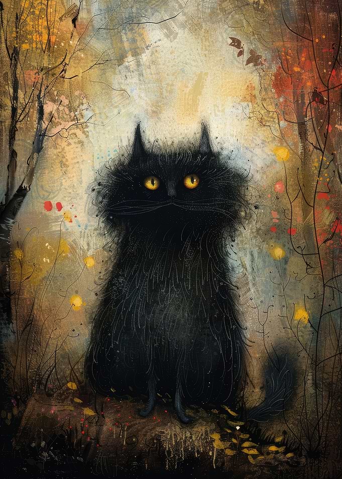 Enigmatic Black Cat