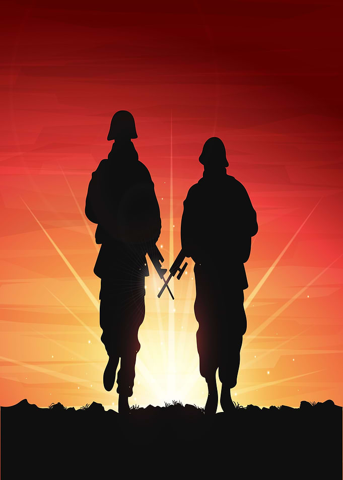 soldiers sun
