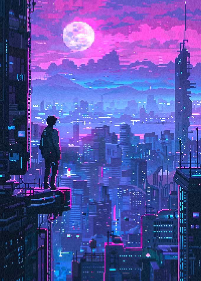 Neon Moonrise