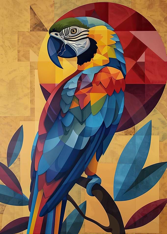 Geometric Macaw Art
