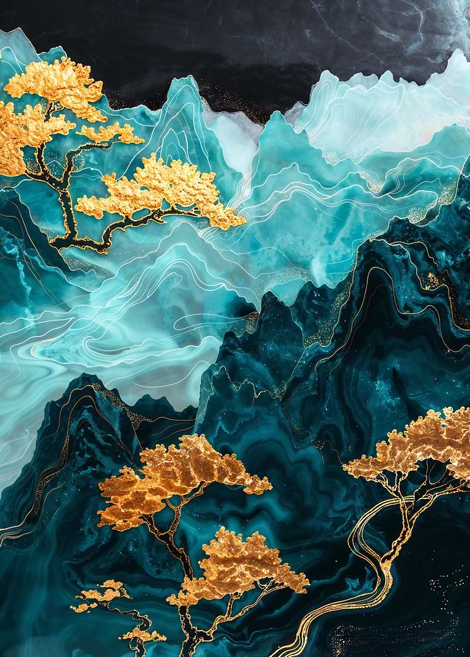 ABSTRACT BLUE MOUNTAINS