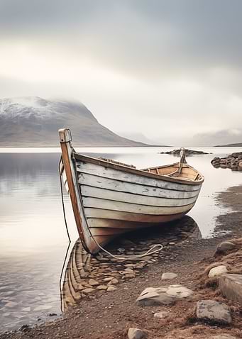 Wooden boat on the shore