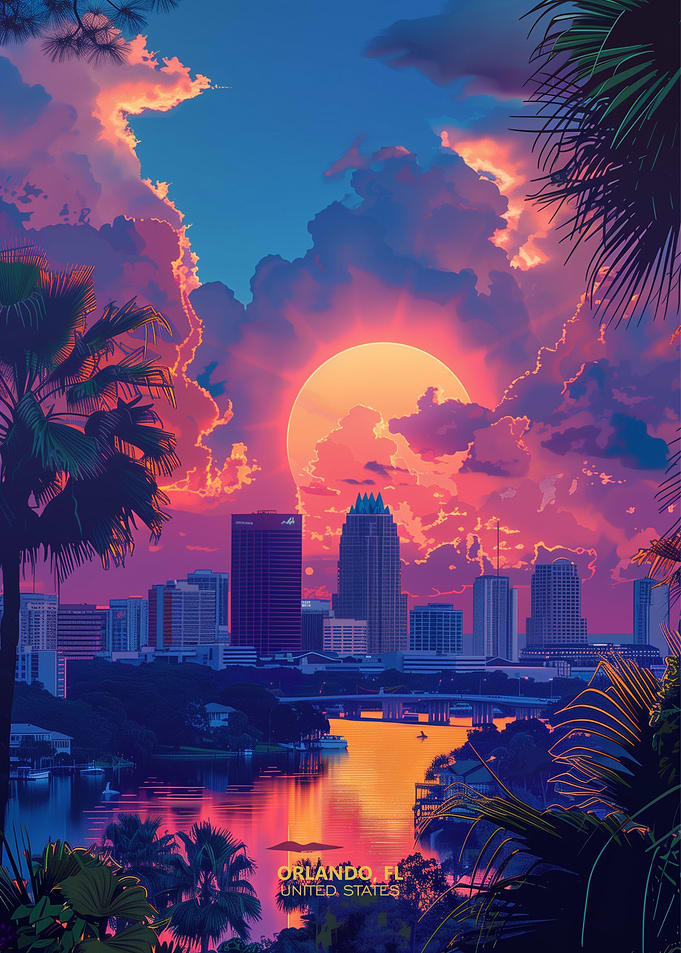 Sunset in Orlando Florida