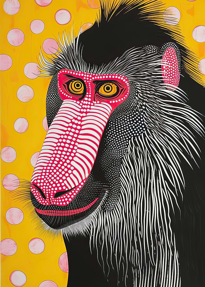 Funky Mandrill Portrait