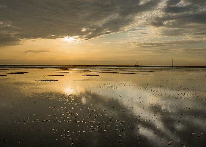 Sunset over the sea