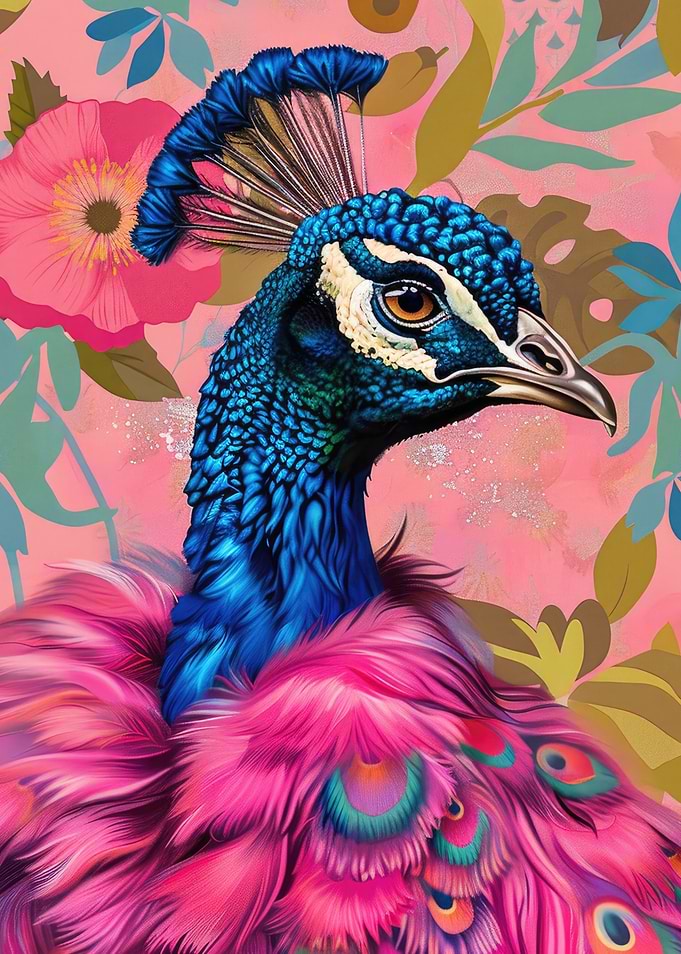 Peacock in Fur Portrait