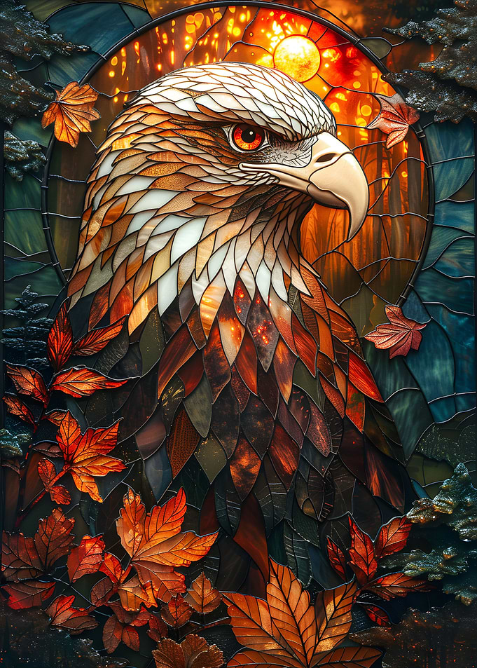 abstract Eagle Stained gl