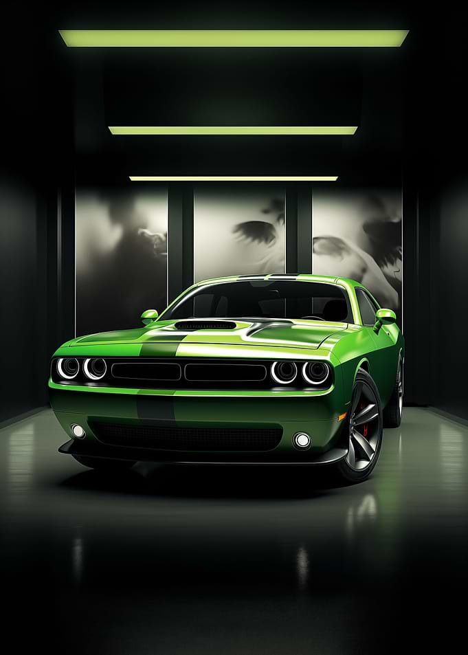 Dodge Challenger Green car