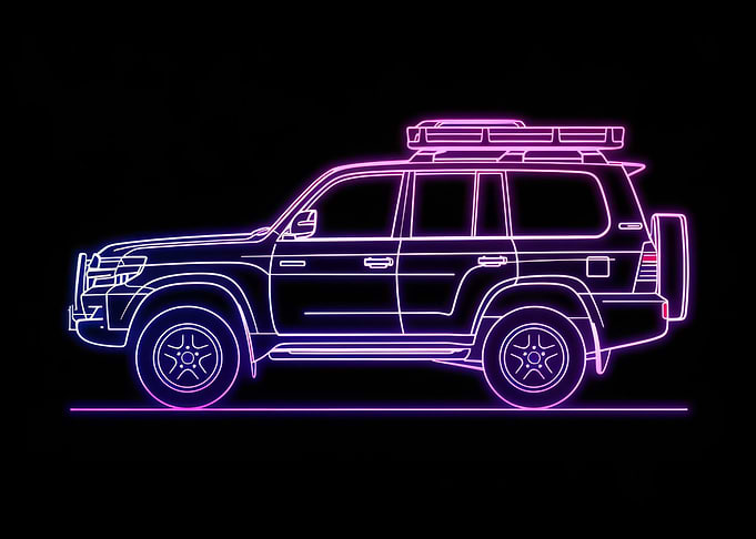 Neon Line Car