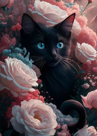 Mystical Feline Bloom