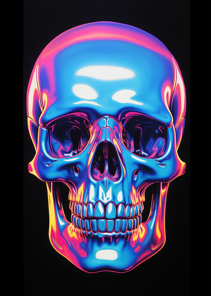 CMYK Chrome Skull