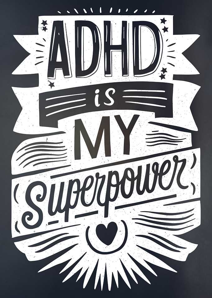 ADHD Power Typography Art