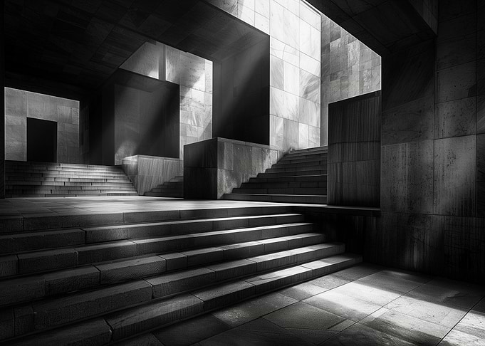 Black White Abstract Art