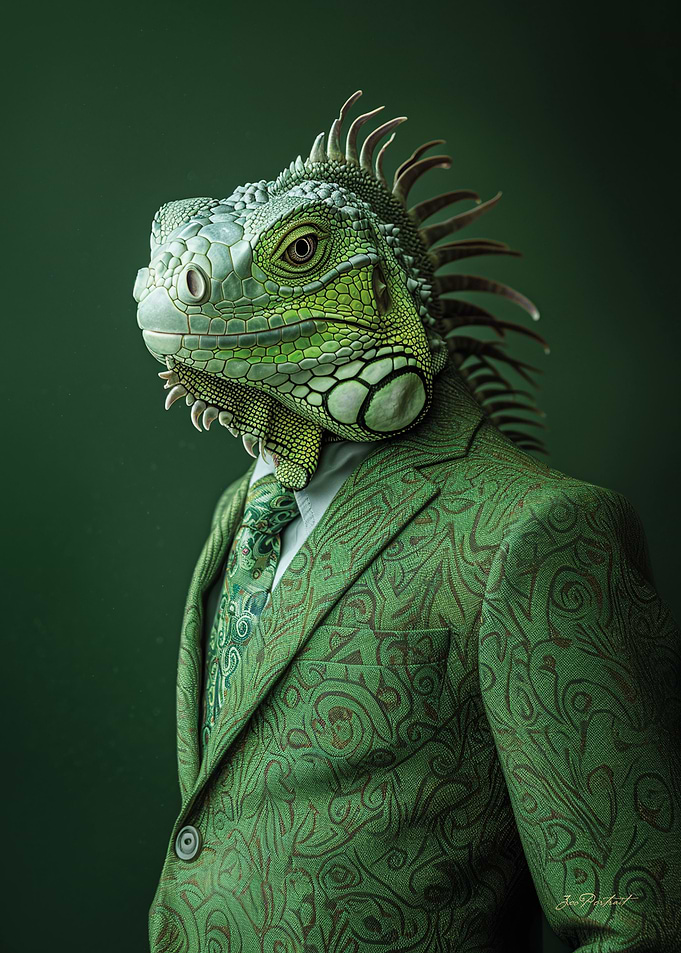 Green Iguana Portrait