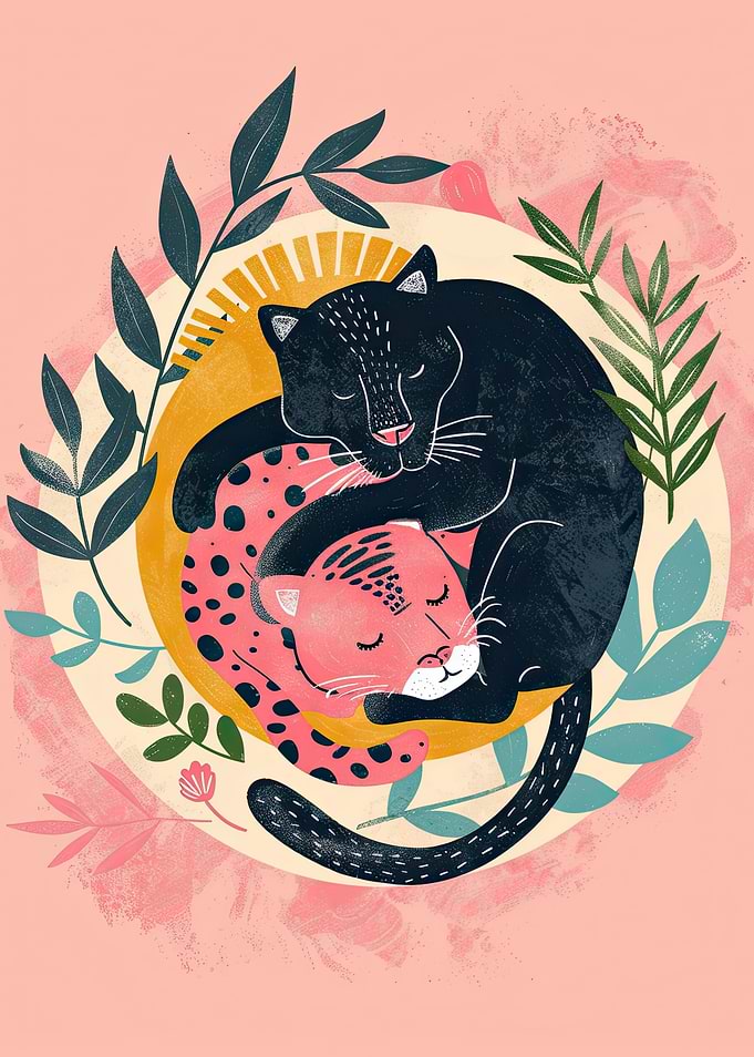 Pastel Yin Yang Leopards