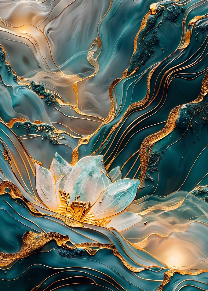 Abstract Kintsugi Bloom