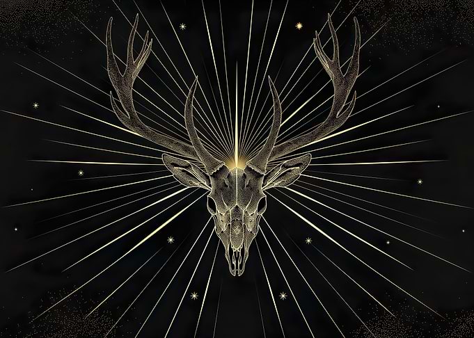 Elk Skull Vintage
