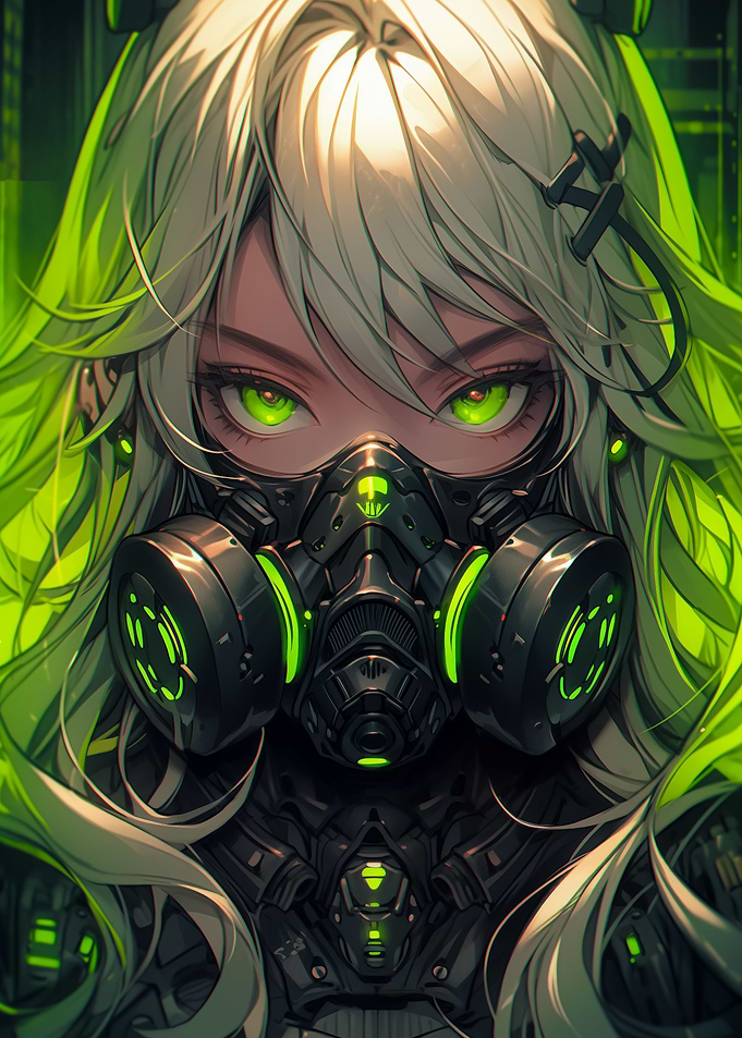 Cyberpunk girl Neon Green