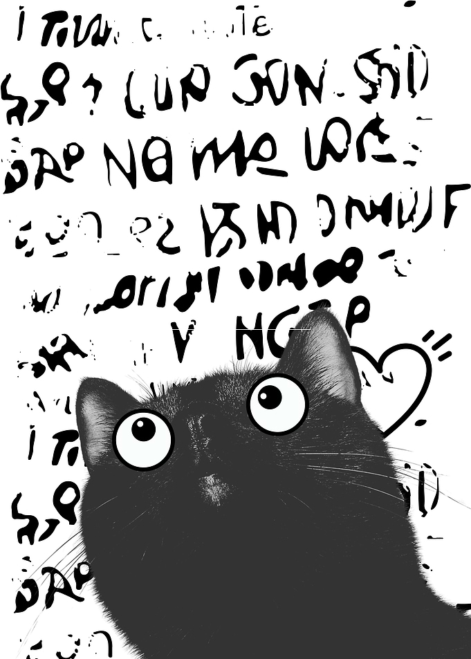 black cat funny cartoon