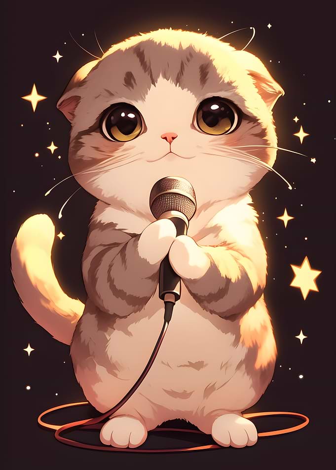 Cute Cat Singer