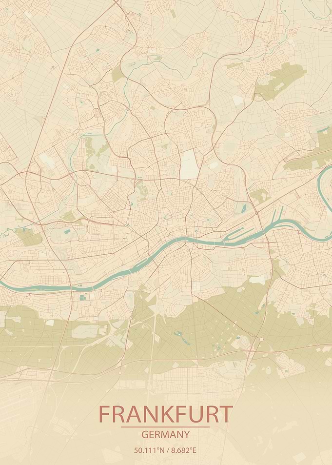 Frankfurt Germany City Map