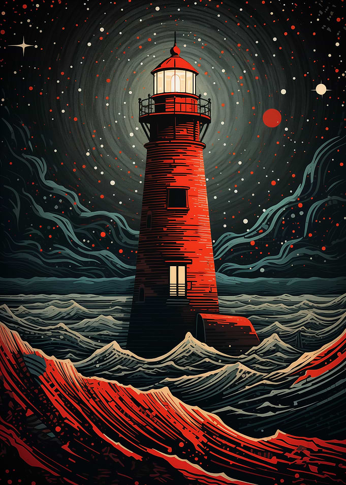 Lighthouse Night Sky