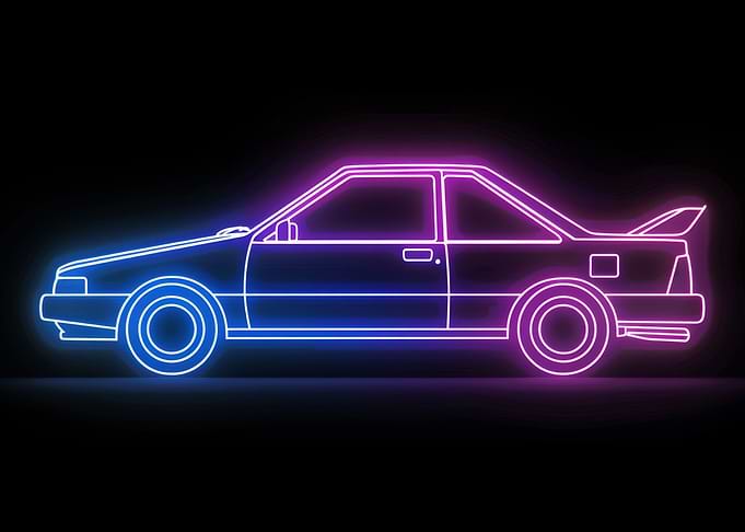 Neon Line Car