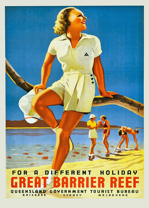 Vintage Reef Adventure — vintage poster restored on metal