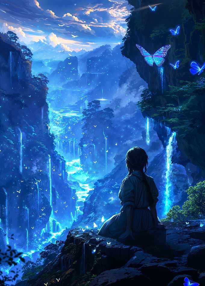 Enchanted blue dreamscape