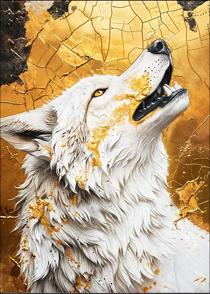 Gold White Wolf