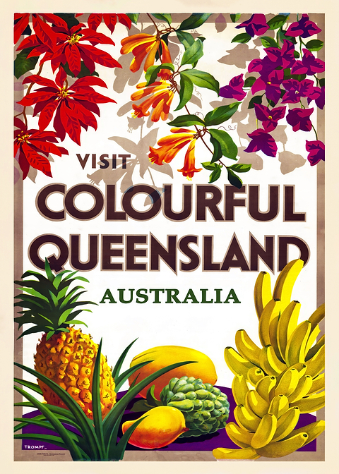 Tropical North Queensland — vintage poster restored on metal