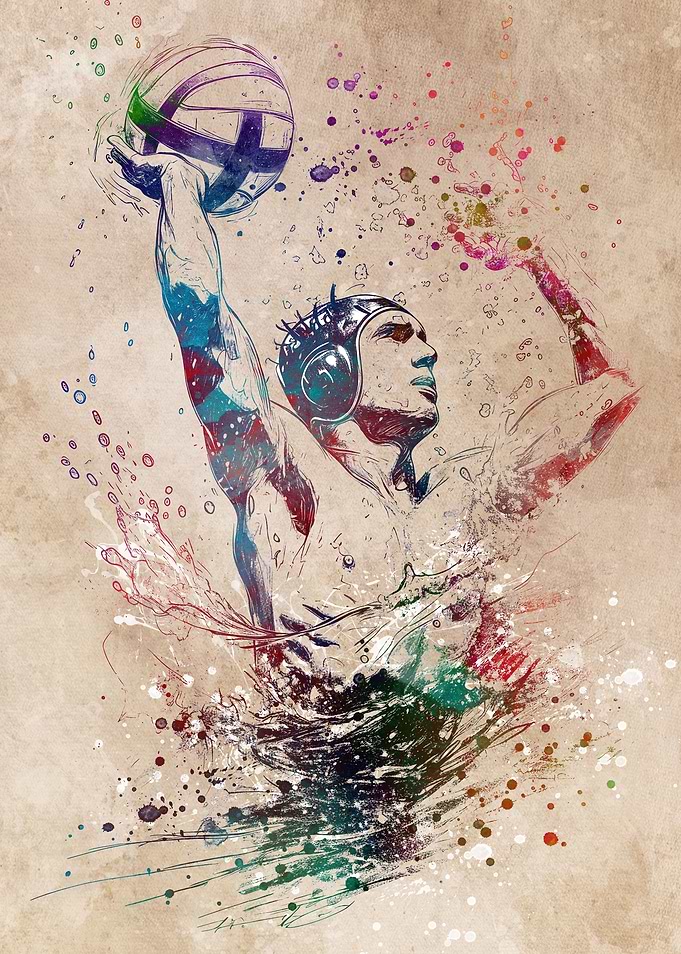 Water polo sport art