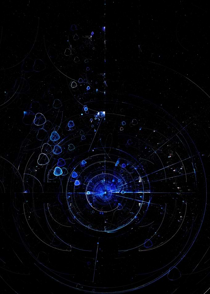 Black Blue Hearts Fractal