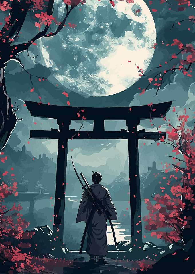 samurai japan moon