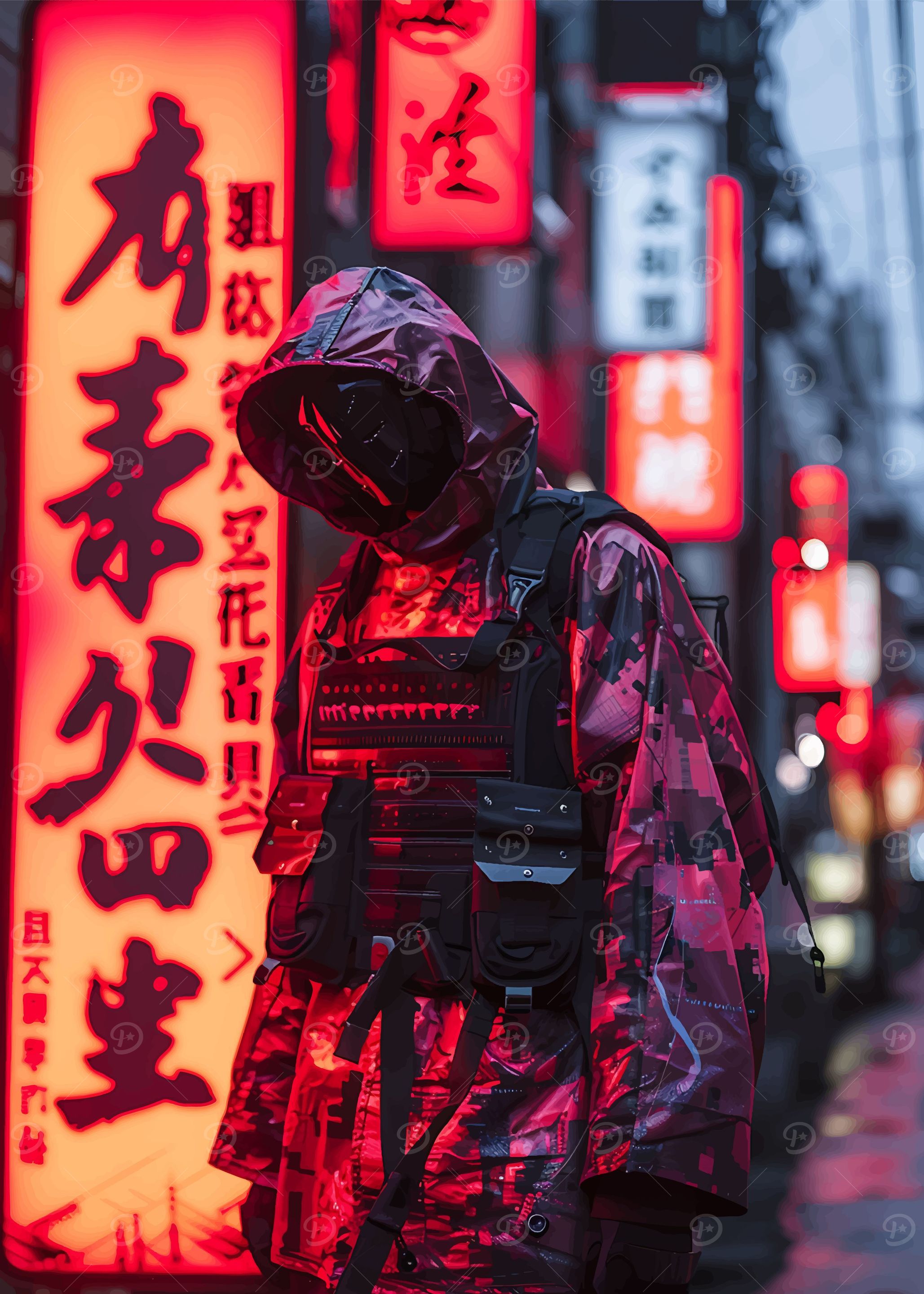 Neon Samurai Cyberpunk