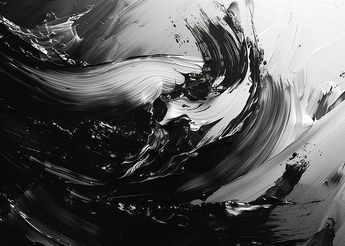 Black White Abstract Art