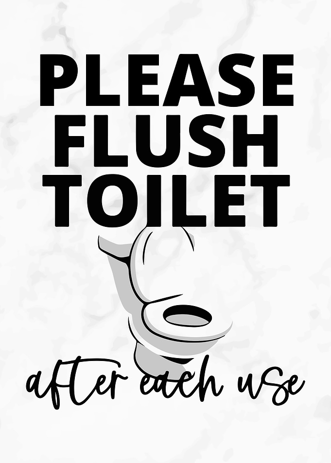 Funny WC Flush The Toilet