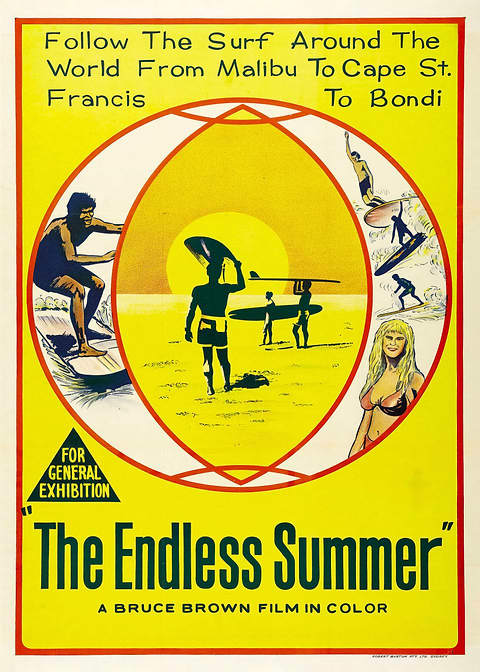 The Endless Summer Poster — retro travel art printed on metal