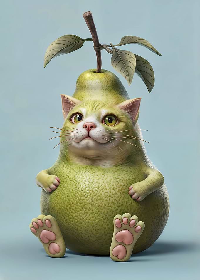 Pear cat funny