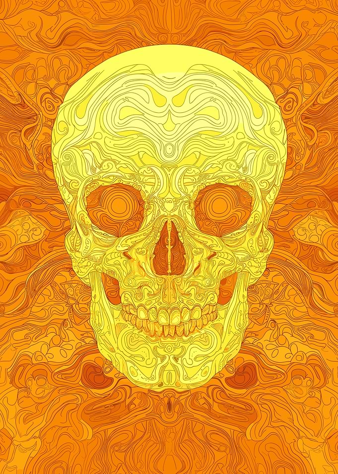 Original Skull Klimt Style
