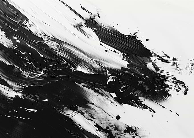 Black White Abstract Art