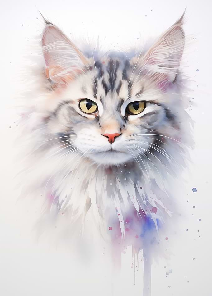 watercolor suphalak cat