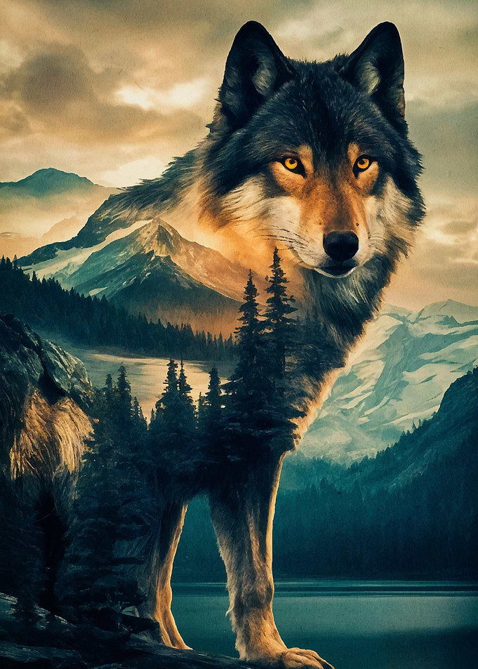 double exposure dog