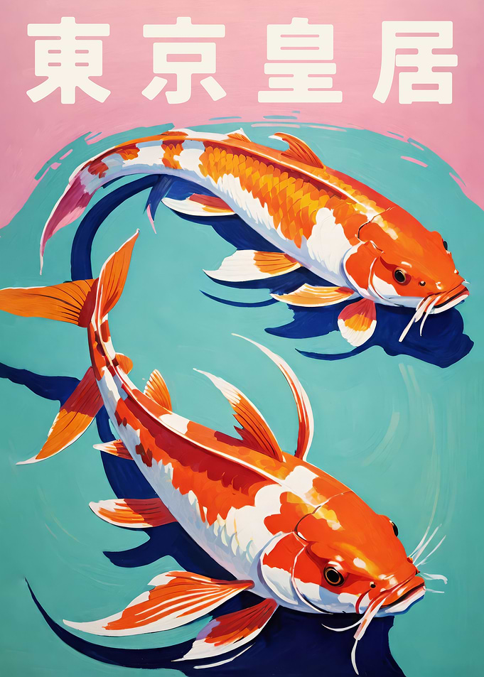 Japanese Koi Fish Poster