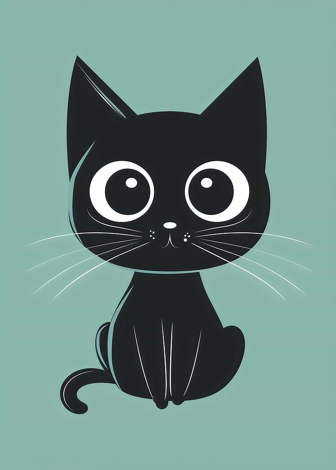 Cute Black Cat Big Eyes
