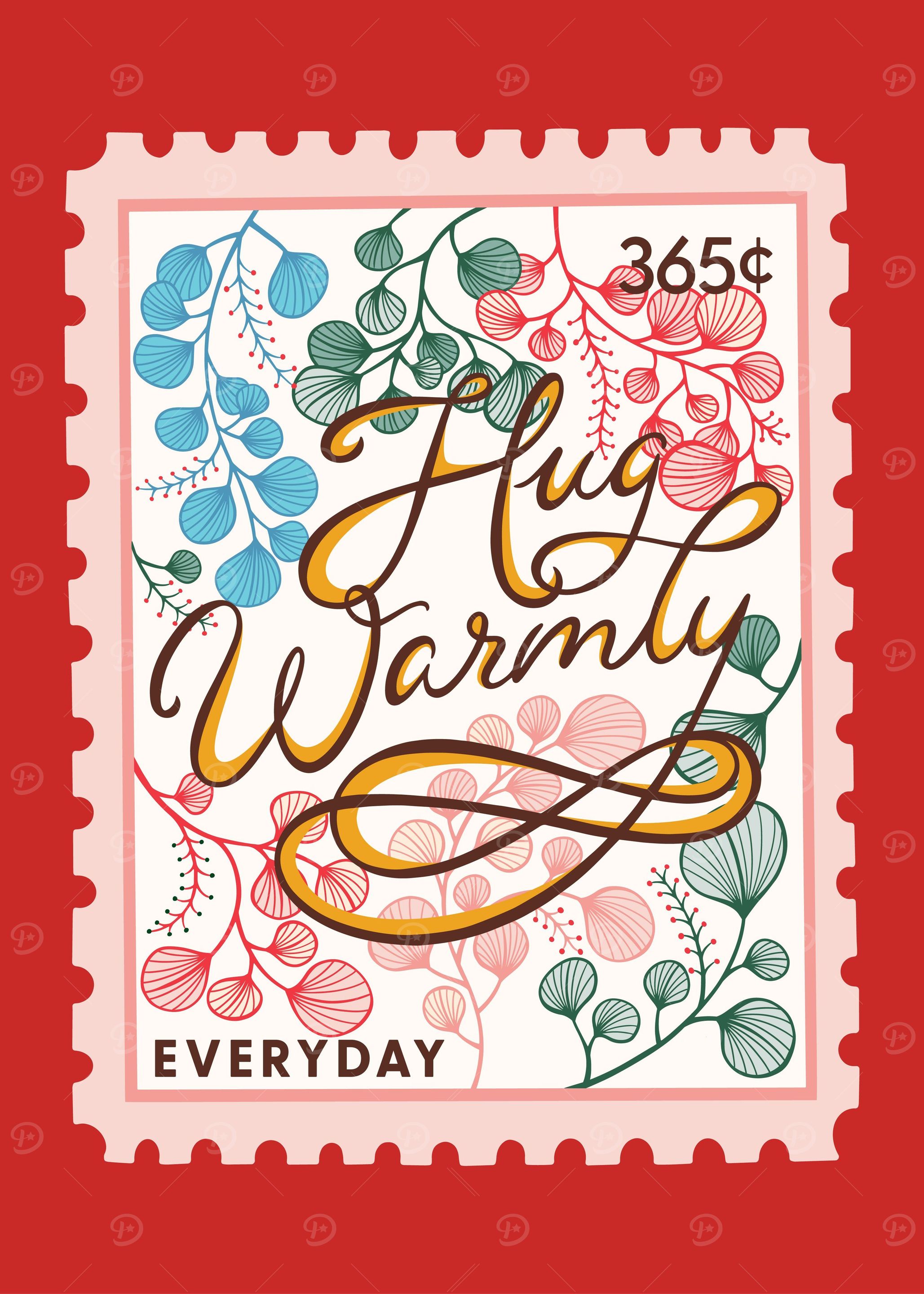 Hug Warmly Lettering Art